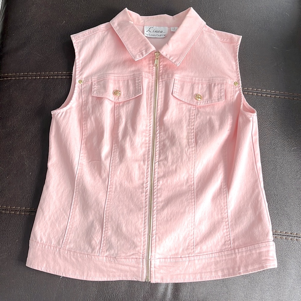 Linea Bubblegum Pink Full Zip Vest Size S
